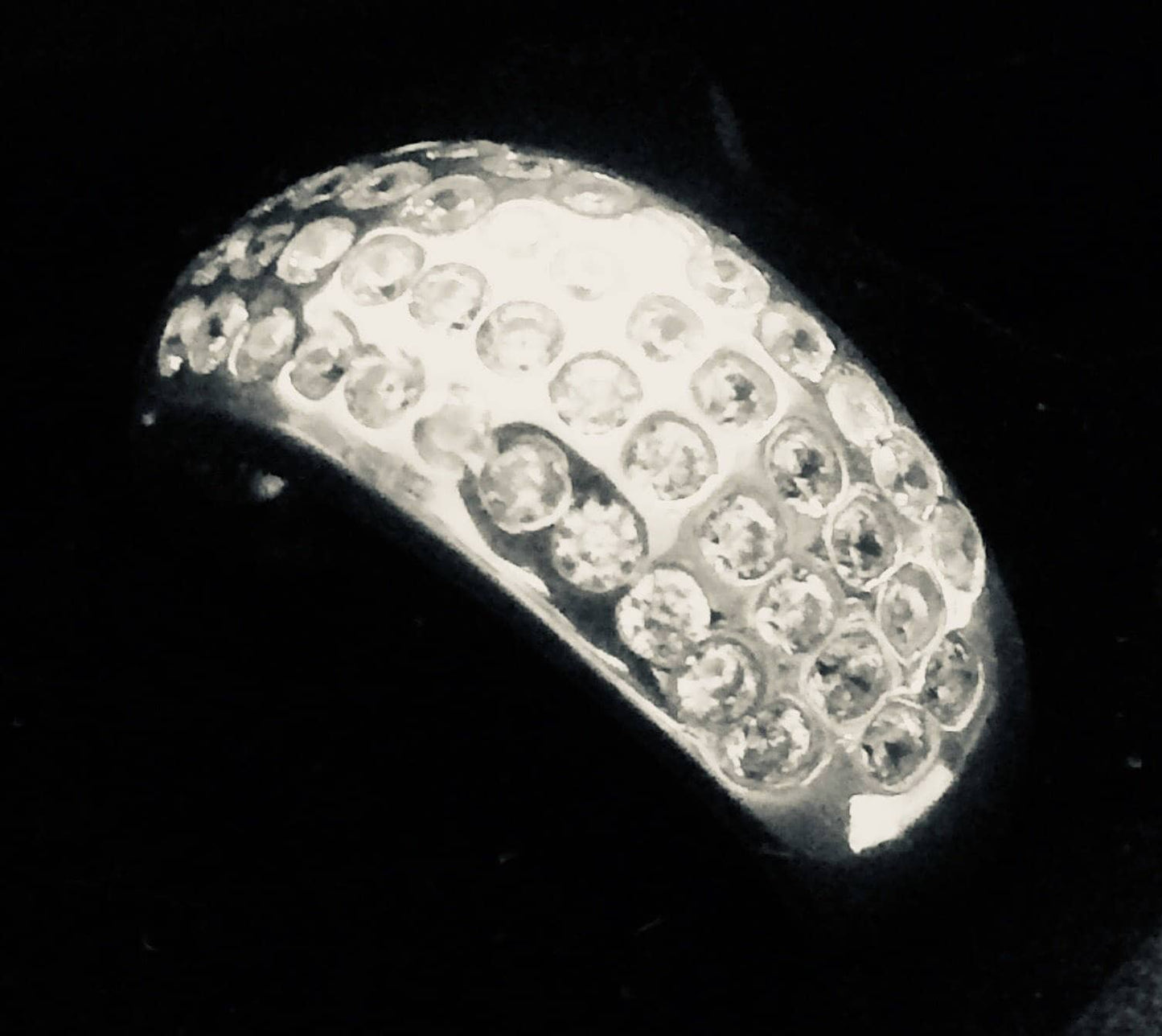 Dazzling Brilliance: Sterling Silver Statement Ring with Cubic Zirconia AAAAA Round Melee Stones