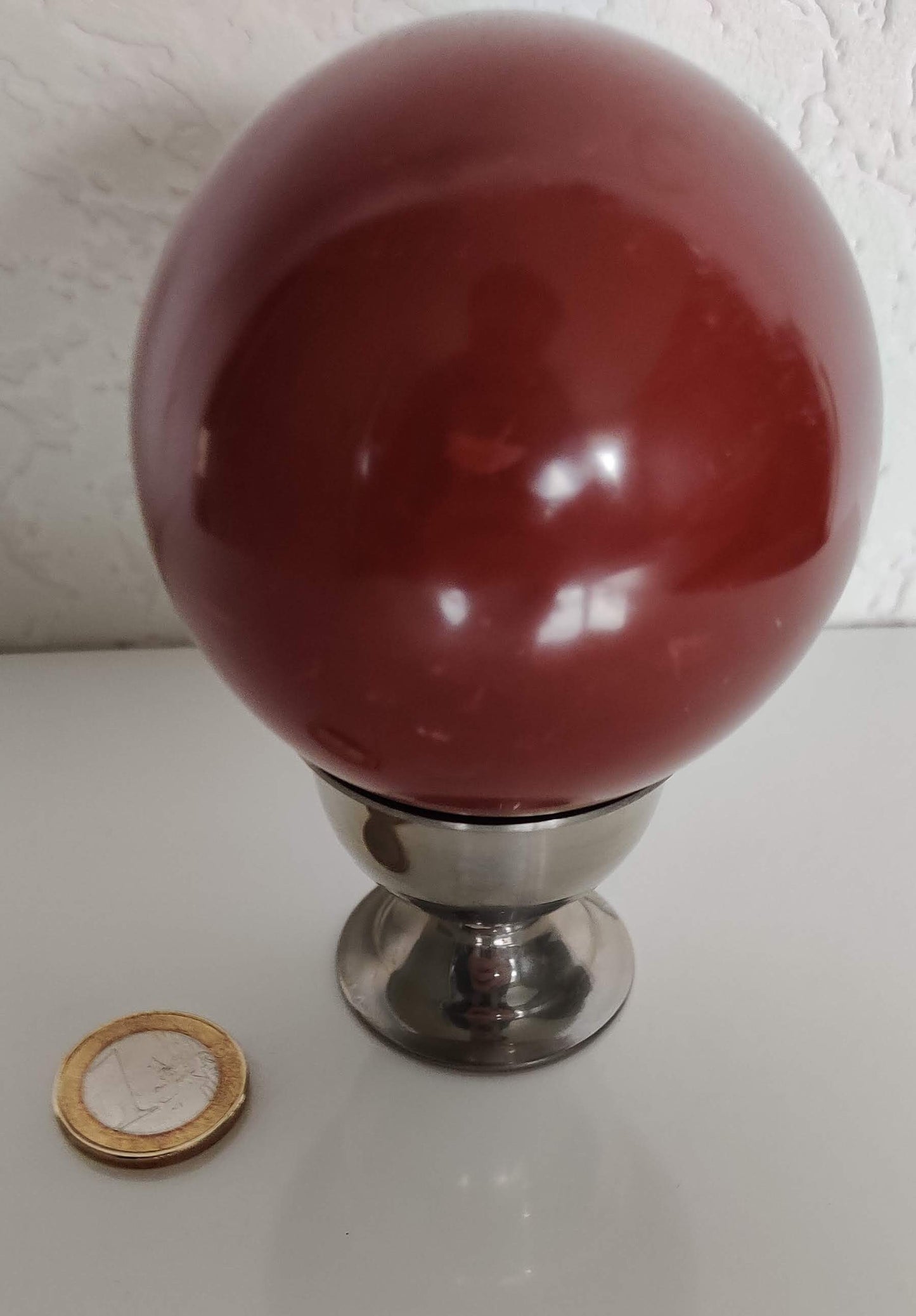 Captivating "Crimson Earth" Brazilian Red Jasper Sphere: Grounding Power and Mesmerizing Presence
