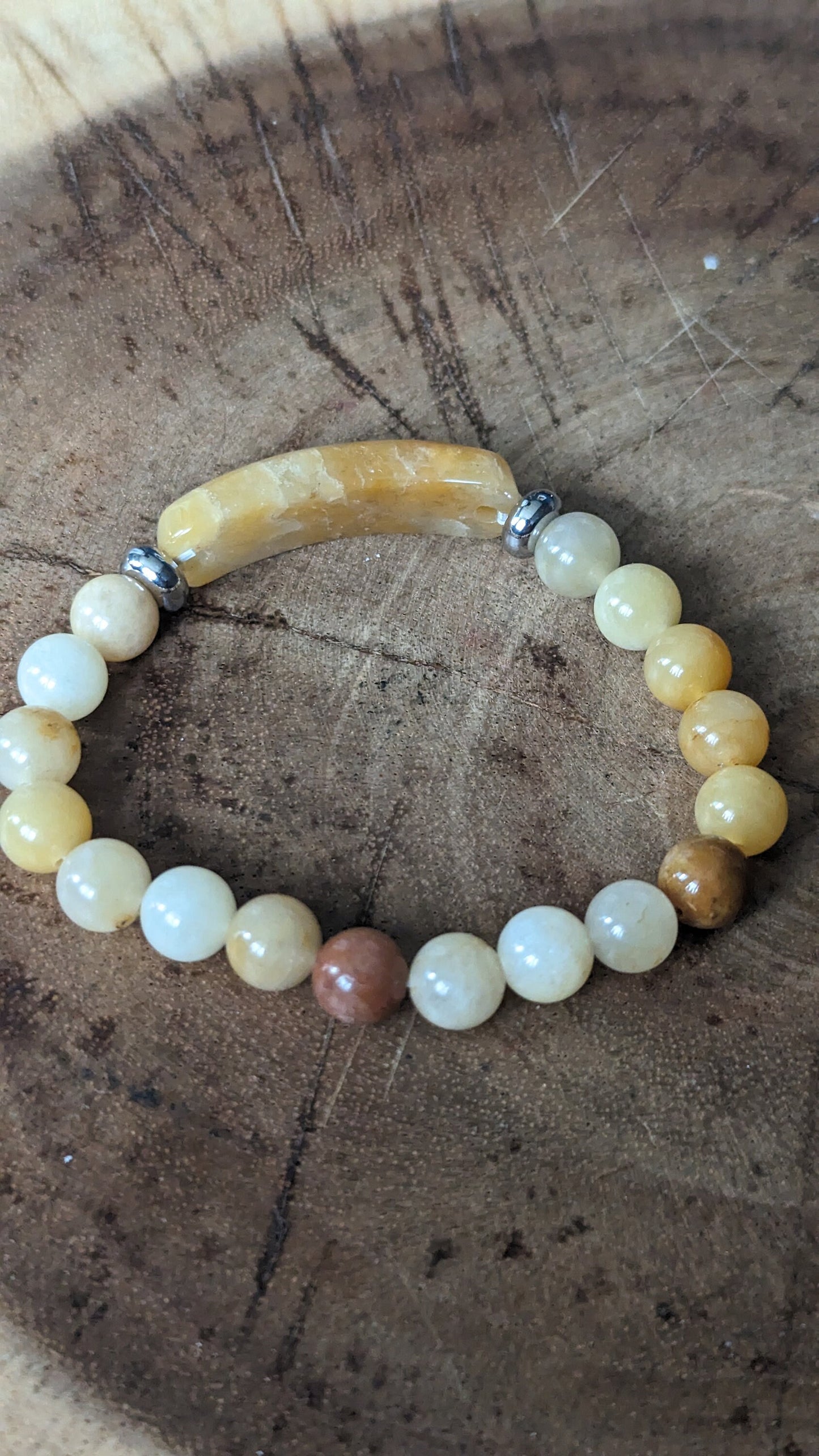 Earth Brown Topaz Harmony-armband: een handgemaakt statement van elegantie en aardse charme