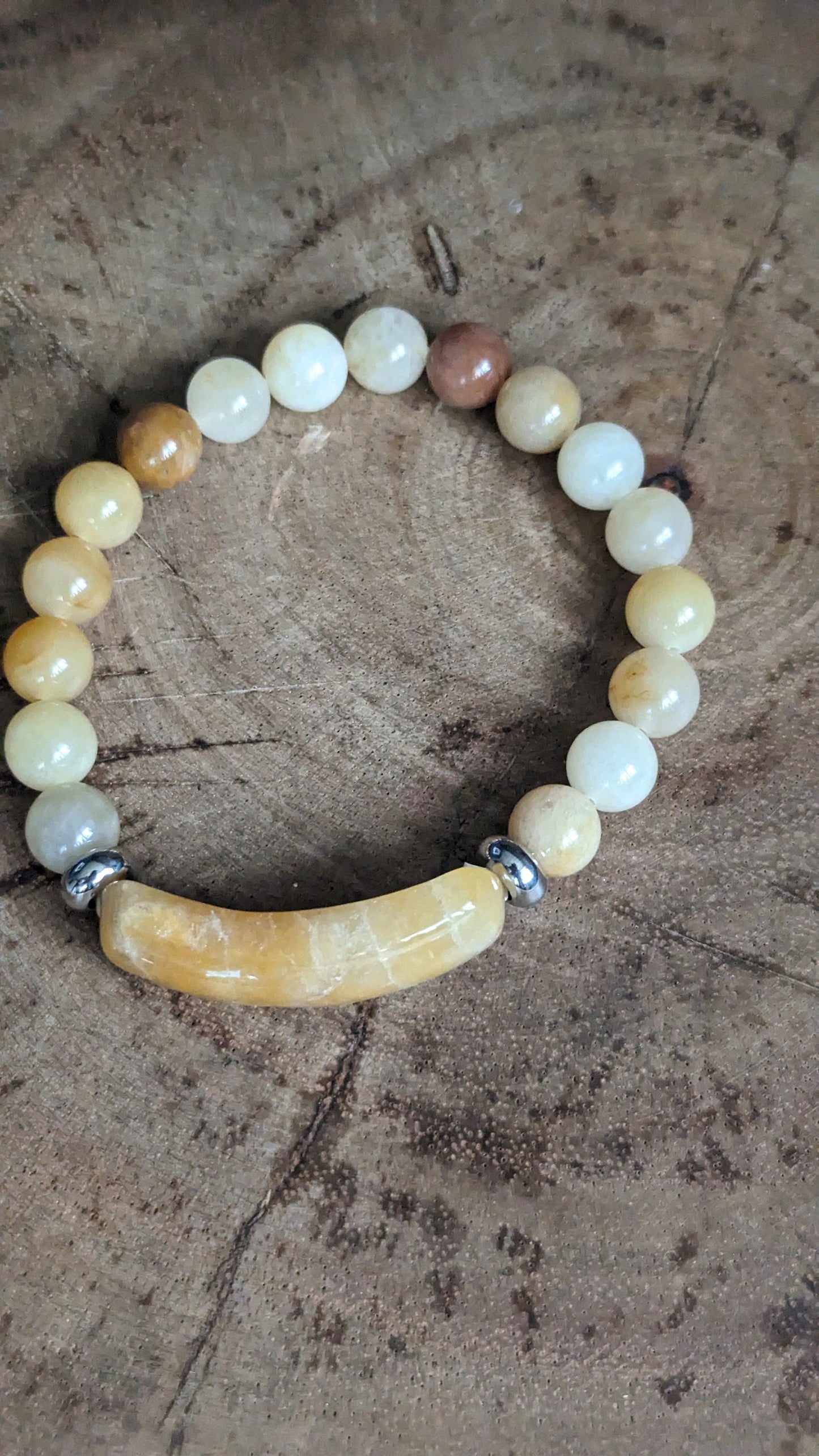 Earth Brown Topaz Harmony-armband: een handgemaakt statement van elegantie en aardse charme