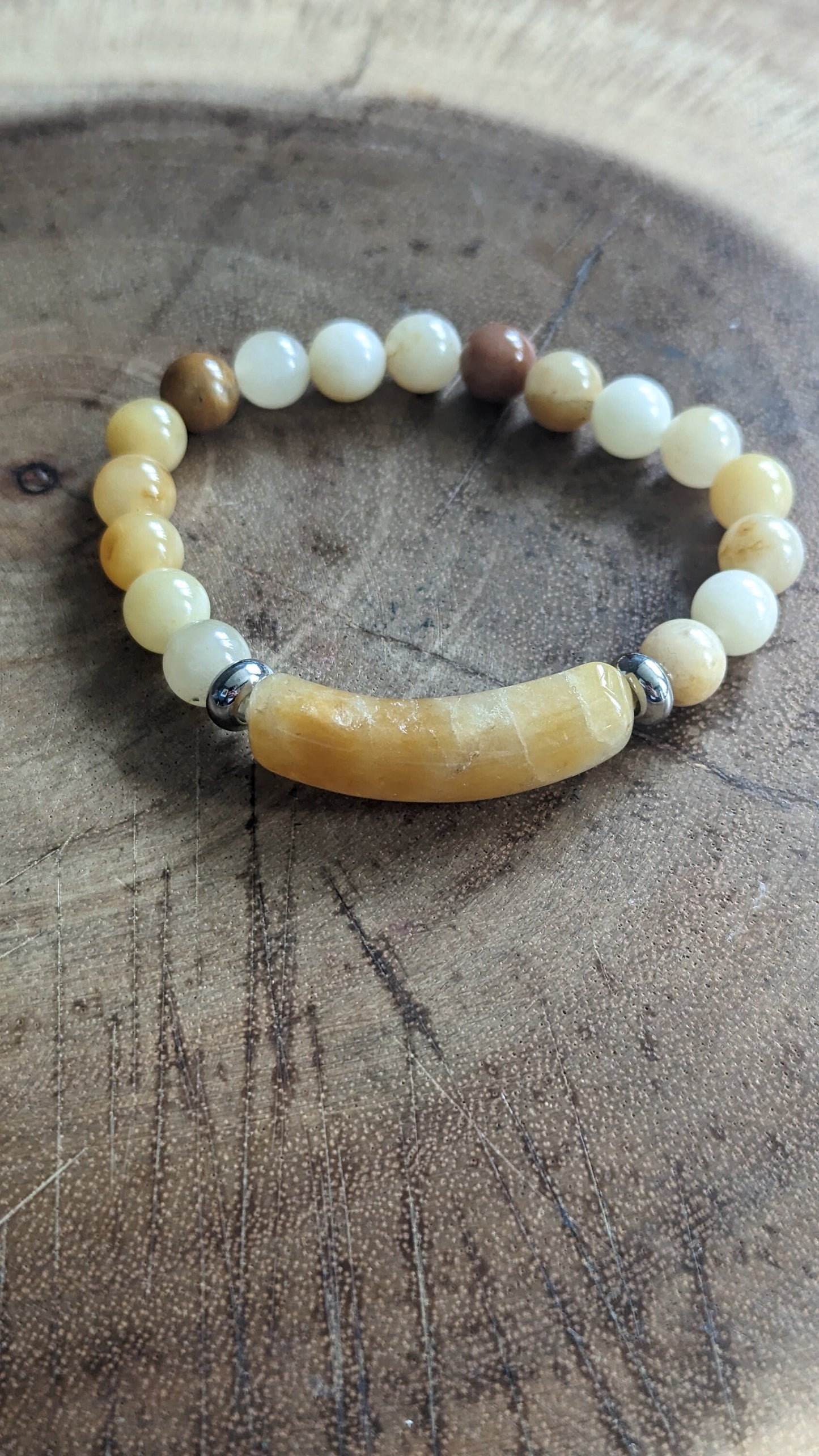 Earth Brown Topaz Harmony-armband: een handgemaakt statement van elegantie en aardse charme