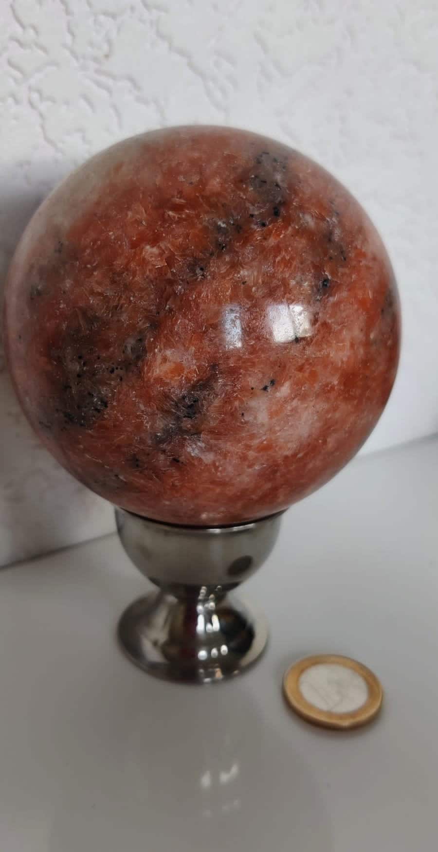 Sunshine Glow: Vibrant Orange Calcite Sphere for Positive Energy and Creativity