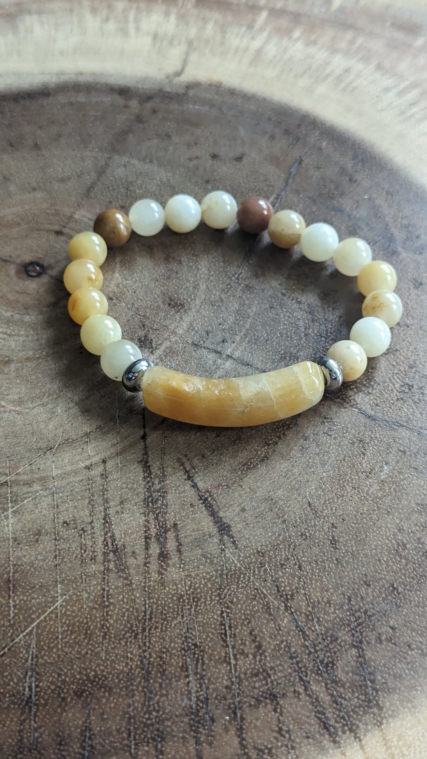 Earth Brown Topaz Harmony-armband: een handgemaakt statement van elegantie en aardse charme