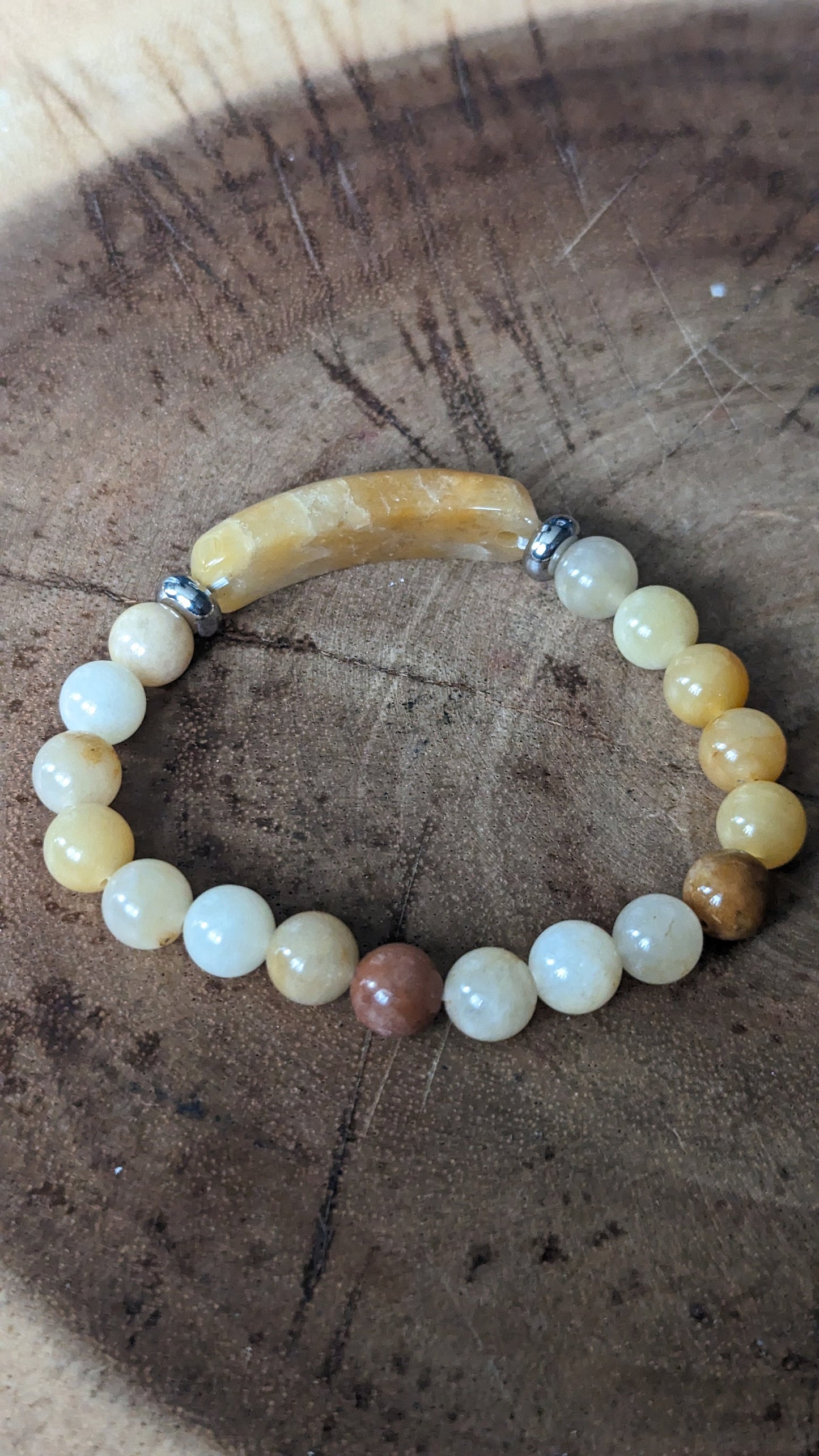 Earth Brown Topaz Harmony-armband: een handgemaakt statement van elegantie en aardse charme
