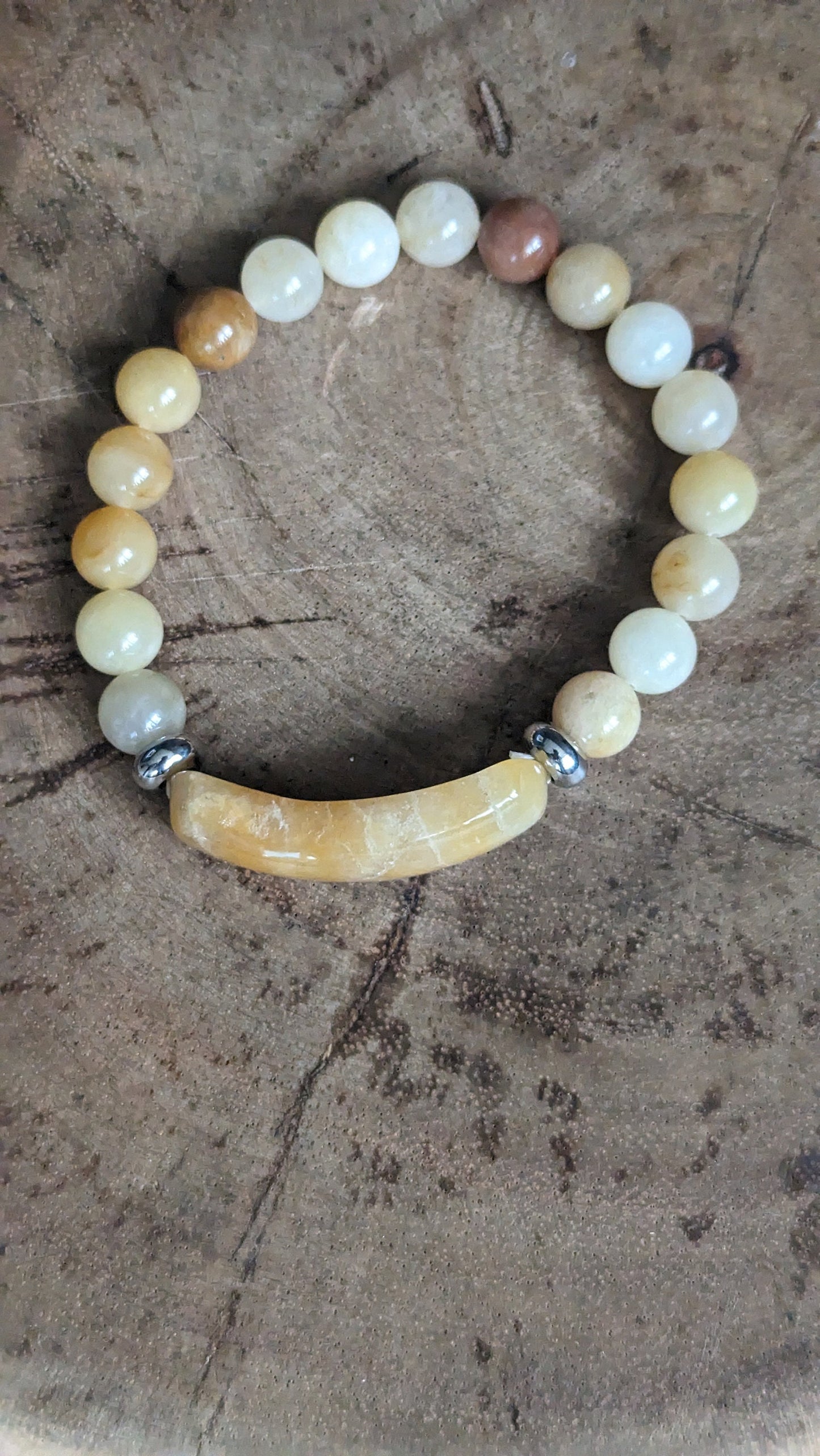 Earth Brown Topaz Harmony-armband: een handgemaakt statement van elegantie en aardse charme